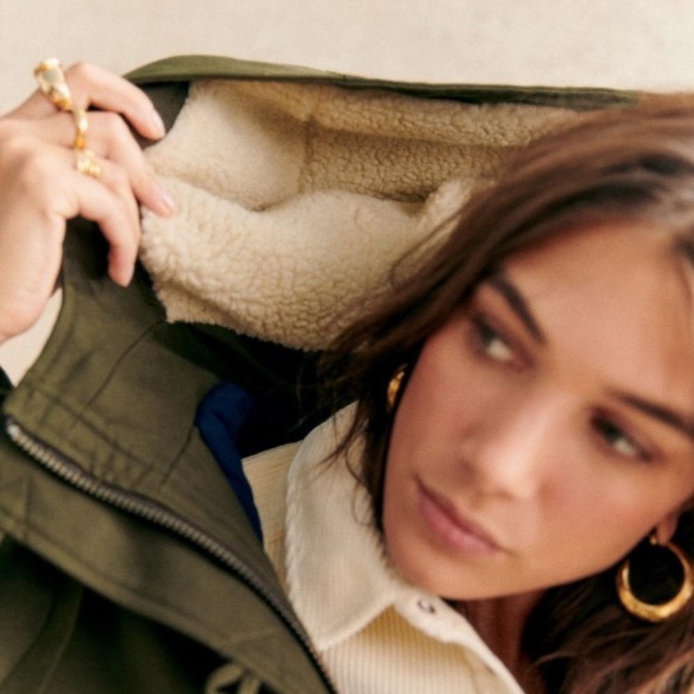 Sezane Bill Coat NWT in olive green/khaki color - Picture 4 of 12